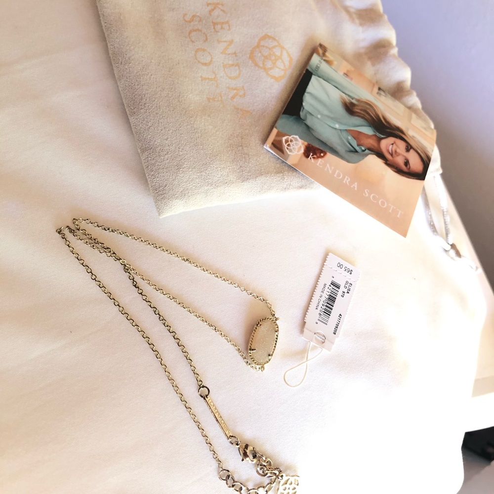 Kendra Scott Elisa Gold necklace Iridescent Drusy